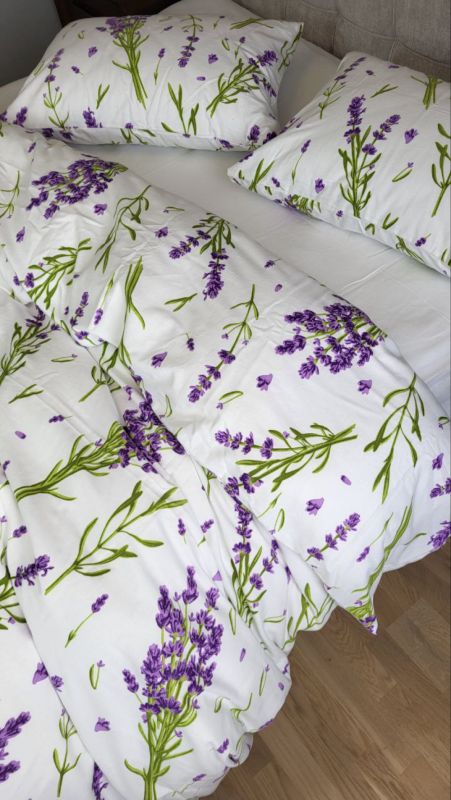 Лаванда/білий, Turkish flannel підк. двостор. (Євро)