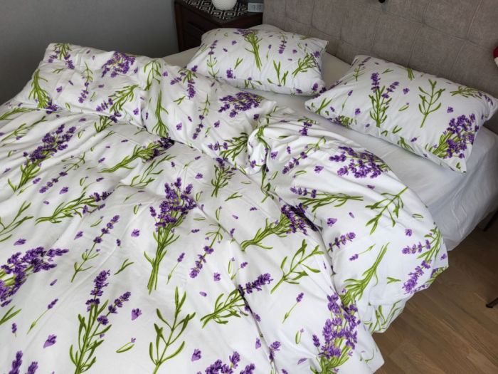 Лаванда/білий, Turkish flannel підк. двостор. (Євро)