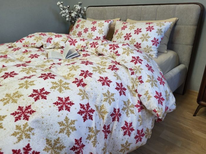 Сніжинка жовт./бежевий пісок, Turkish flannel (Полуторний)