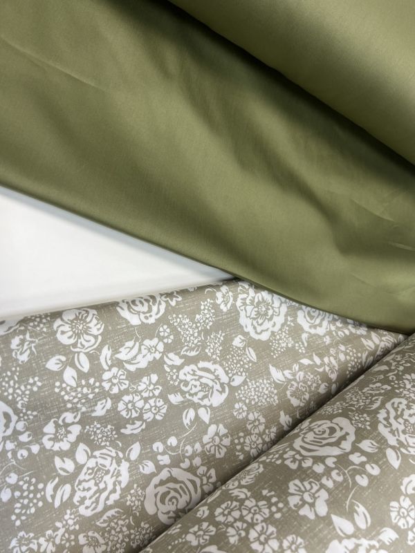 Сатин PREMIUM, MUSCAT OLIVE нав 50*70см, підк двуст. (Двоспальний)