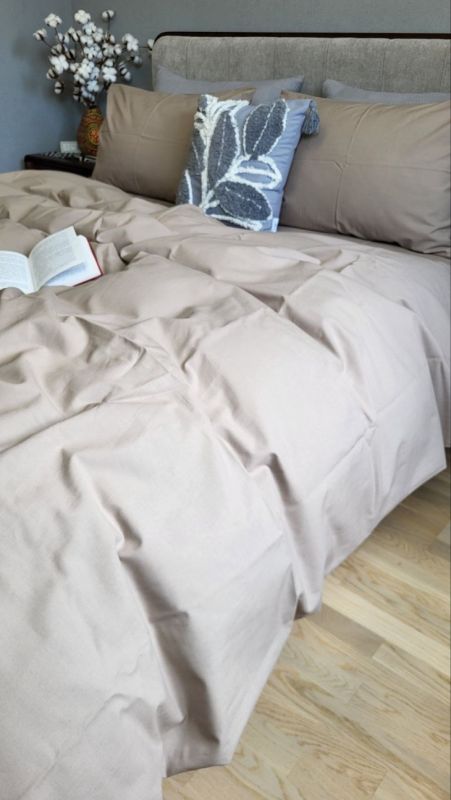 Бежевий, бязь PREMIUM (Полуторний)