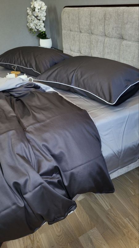 Сатин однотонний №240+№251, з кантом (Полуторний)