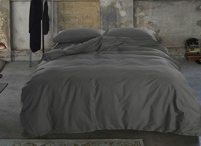 Сатин однотонний DARK GREY, №240 (Полуторний)