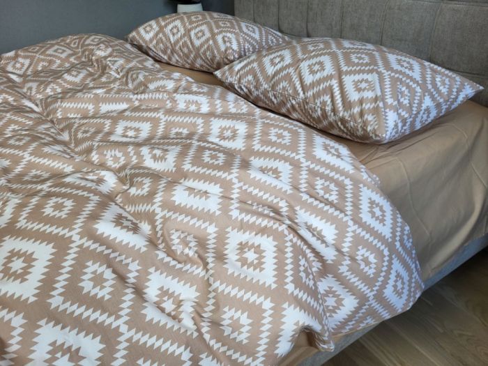 Орнамент беж, cotton (Полуторний)