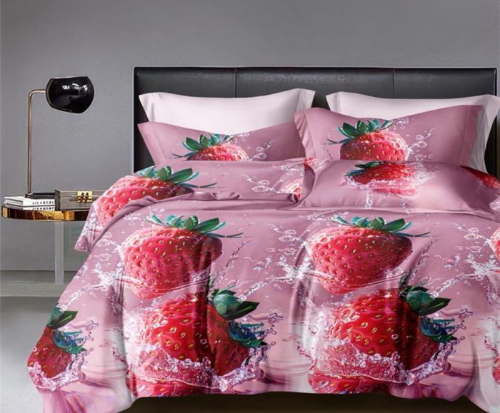 Полуниця, сатин (Полуторний)