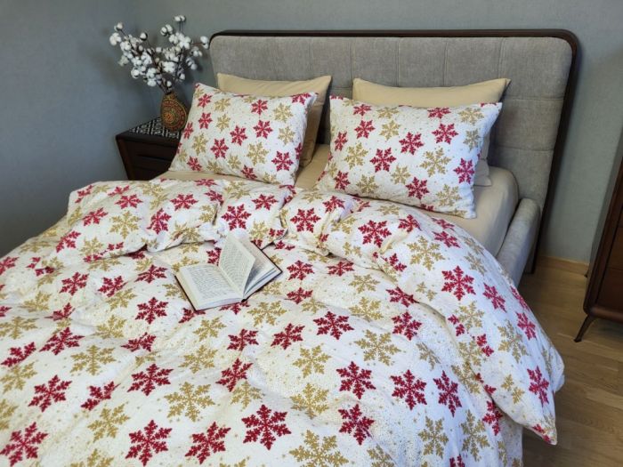 Сніжинка жовт./бежевий пісок, Turkish flannel (Полуторний)