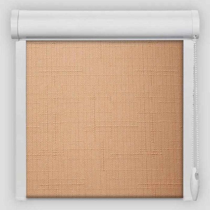 Рулонна штора Льон закритого типу Персиковий