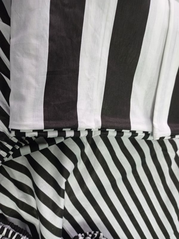 Постільна білизна Смугастий Ранфорс MERISET - Євро на резинці