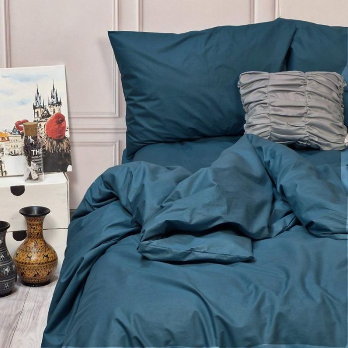 Постільна білизна Морська хвиля Ранфорс MERISET - Сімейний на резинці