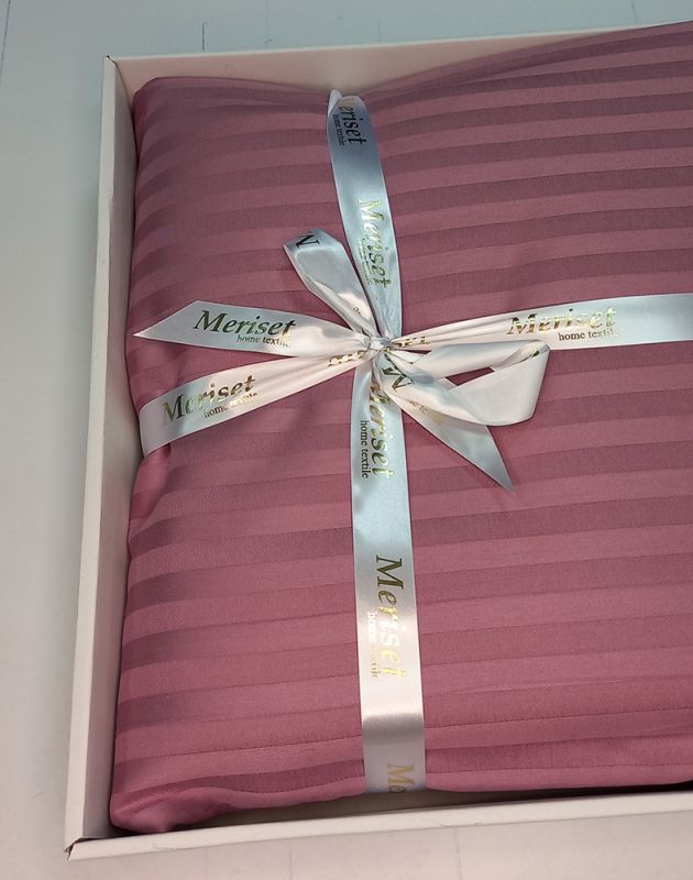 Постільна білизна MAUVE Elite Сатин страйп MERISET - Сімейний на резинці