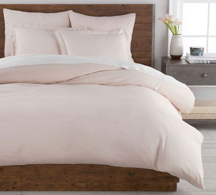 Постільна білизна Бежева пудра Ранфорс MERISET - Сімейний на резинці