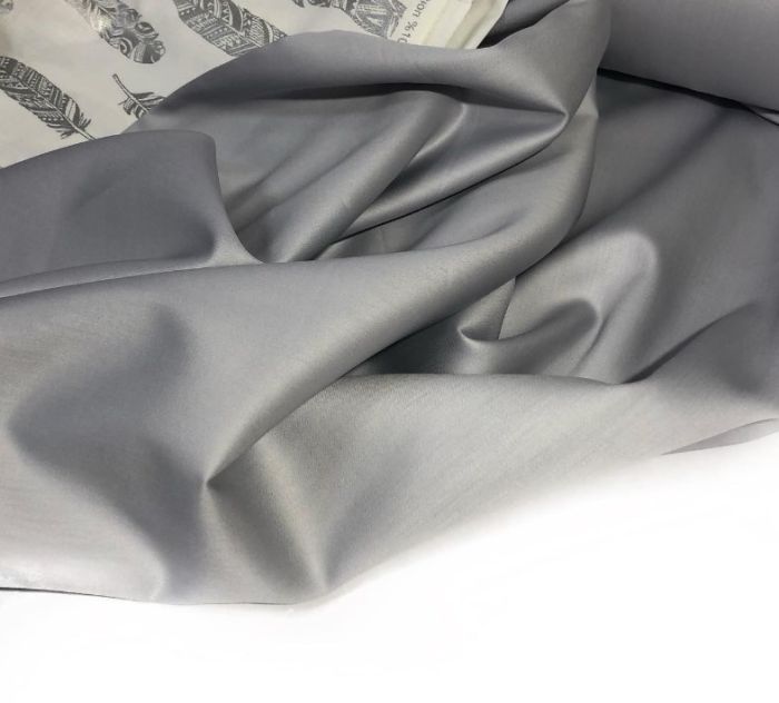 Постільна білизна TRUE GREY Premium Сатин однотон MERISET - Сімейний на резинці