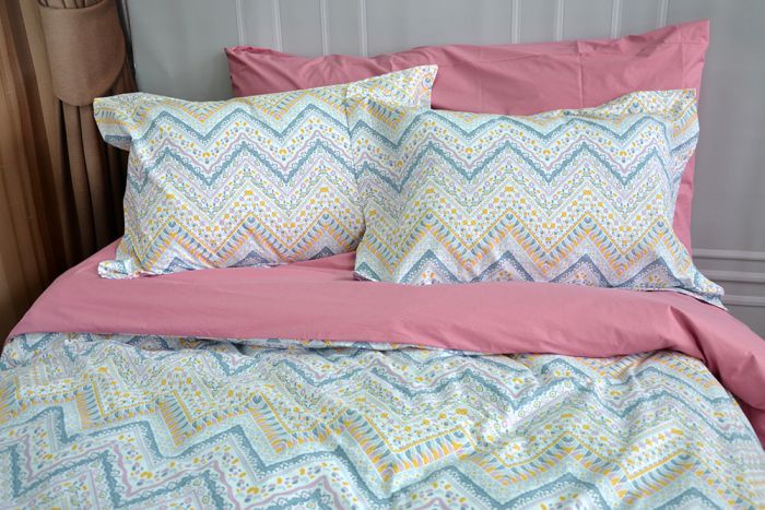 Постільна білизна Абстракція зігзаг Ранфорс MERISET - Сімейний на резинці