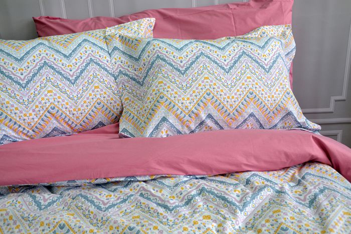 Постільна білизна Абстракція зігзаг Ранфорс MERISET - Сімейний на резинці