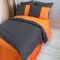 Постільна білизна PREMIERE Антрацит/Помаранчевий Ранфорс MERISET - Сімейний на резинці
