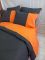 Постільна білизна PREMIERE Антрацит/Помаранчевий Ранфорс MERISET - Сімейний на резинці