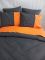 Постільна білизна PREMIERE Антрацит/Помаранчевий Ранфорс MERISET - Сімейний на резинці