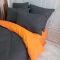 Постільна білизна ДУЕТ Антрацит/Помаранчевий Ранфорс MERISET - Сімейний на резинці