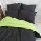 Постільна білизна ДУЕТ Чорний/Фісташка Ранфорс MERISET - Сімейний на резинці