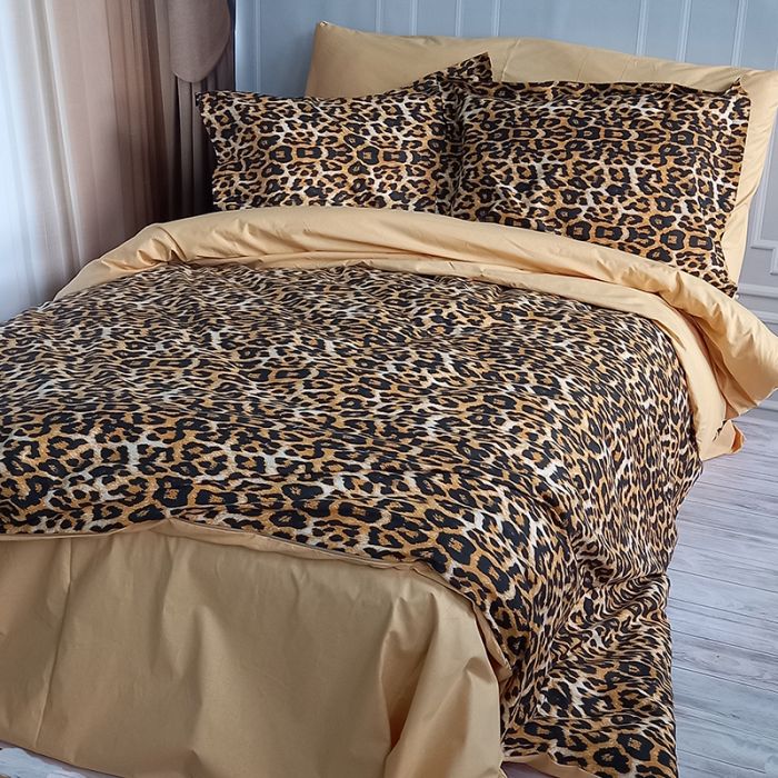 Постільна білизна Леопард Ранфорс MERISET - Сімейний на резинці