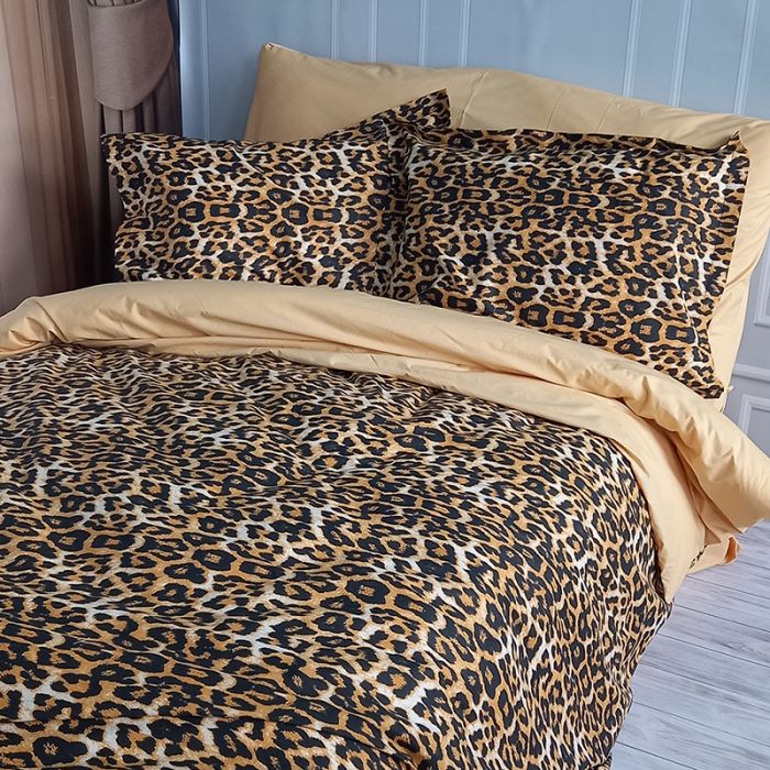 Постільна білизна Леопард Ранфорс MERISET - Сімейний на резинці