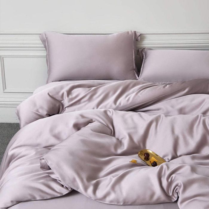 Постільна білизна PEARL PINK Premium Сатин однотон MERISET - Сімейний на резинці