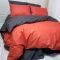 Постільна білизна ДУЕТ Теракот/Антрацит MERISET - Сімейний на резинці