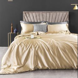 Постільна білизна DESERT SAND Premium Сатин однотон MERISET - Сімейний на резинці