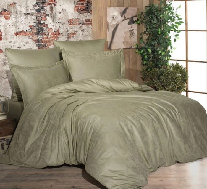 Постільна білизна OLIVE CURL Жакард MERISET - Сімейний на резинці