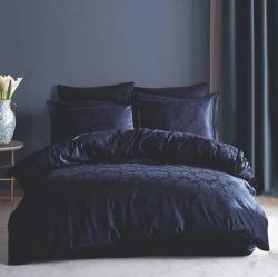 Постільна білизна BLACK DAMASK Жакард MERISET - Сімейний на резинці