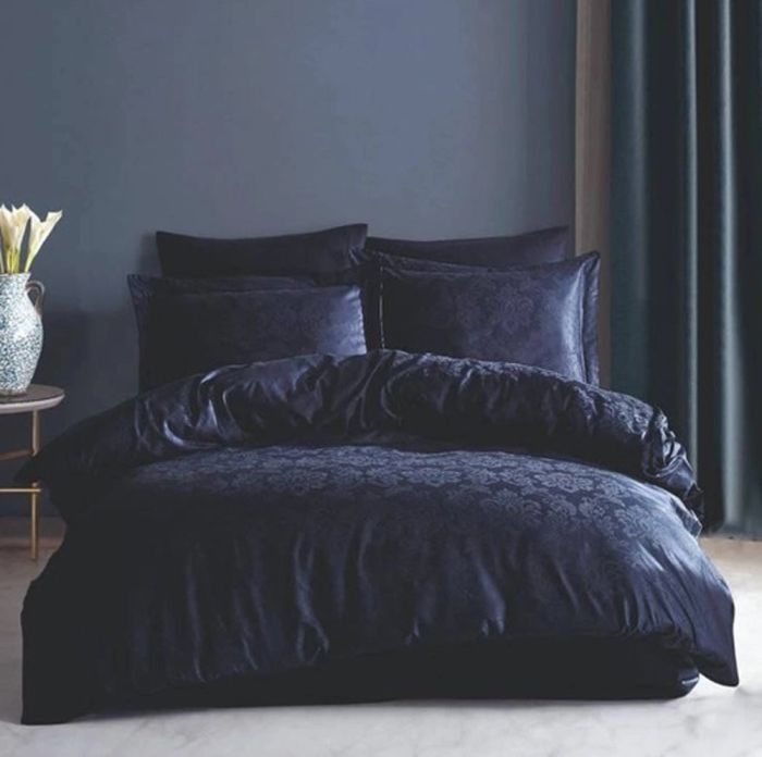 Постільна білизна BLACK DAMASK Жакард MERISET - Сімейний на резинці