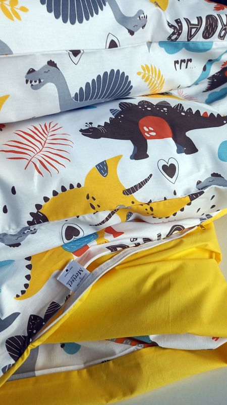 Постільна білизна Динозаври Ранфорс MERISET - Сімейний на резинці