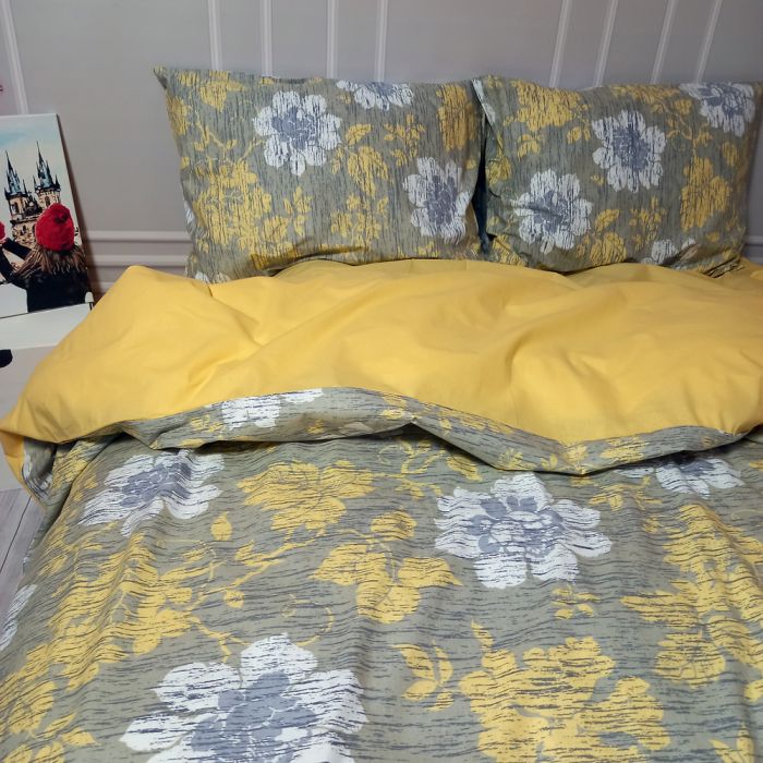 Постільна білизна Флора Ранфорс MERISET - Сімейний на резинці