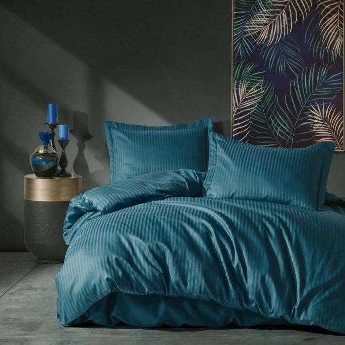 Постільна білизна SEA WAVE Elite Сатин страйп MERISET - Сімейний на резинці