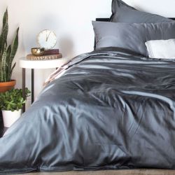 Постільна білизна GRAPHITE Premium Сатин однотон MERISET - Сімейний на резинці