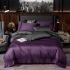 Постільна білизна ДУЕТ VIOLET FLOWER/ANTHRACITE Premium Premium Сатин однотон MERISET - Сімейний на резинці