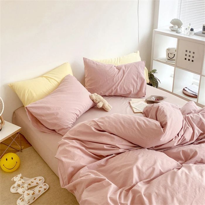 Постільна білизна Пудра Ранфорс MERISET - Сімейний на резинці