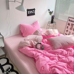 Постільна білизна ДУЕТ Барбі/Пудра Ранфорс MERISET - Сімейний на резинці