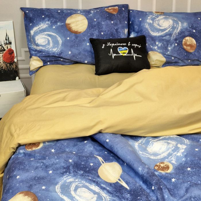 Постільна білизна Галактика Ранфорс MERISET - Сімейний на резинці