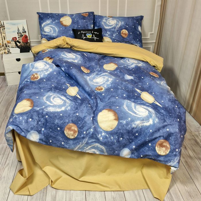 Постільна білизна Галактика Ранфорс MERISET - Сімейний на резинці