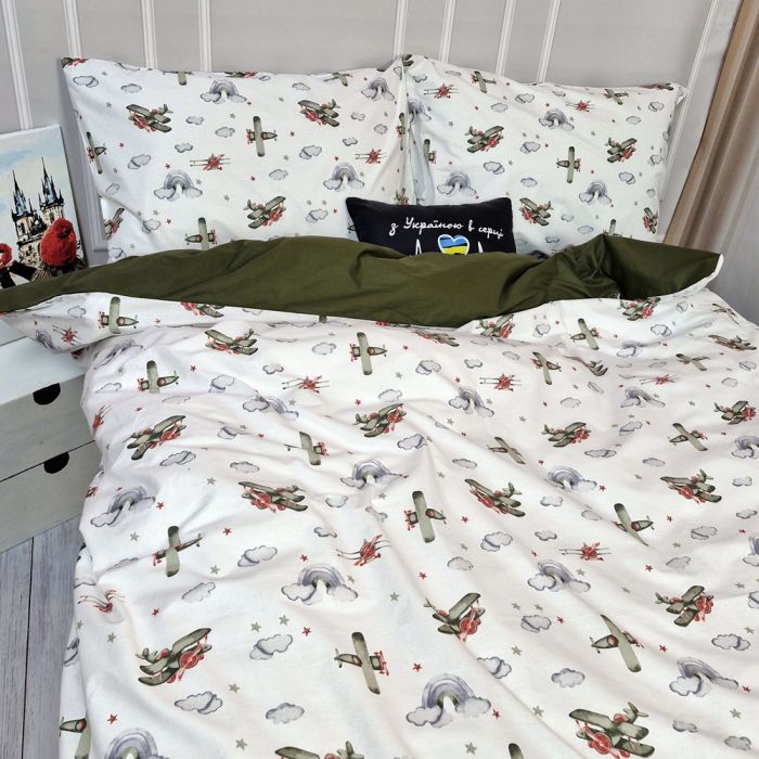 Постільна білизна Літачки Ранфорс MERISET - Сімейний на резинці