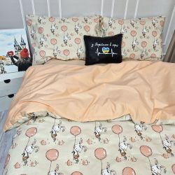 Постільна білизна Персиковий зайчик Ранфорс MERISET - Сімейний на резинці