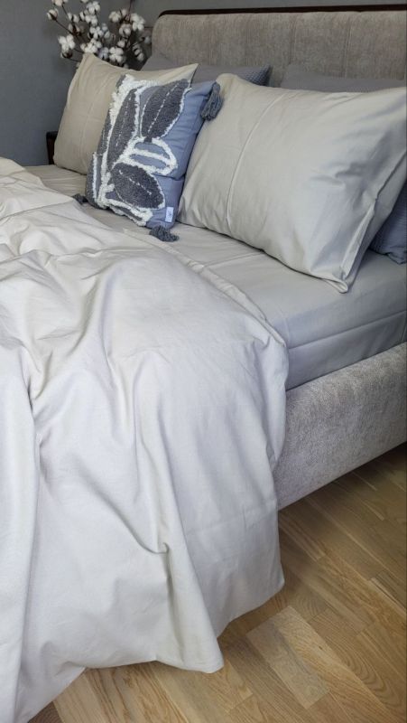 Сіро-бежевий, бязь PREMIUM (Полуторний)