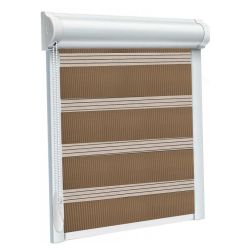 Рулонна штора Акварель DN день-ніч закритого типу П-подібна Коричневий