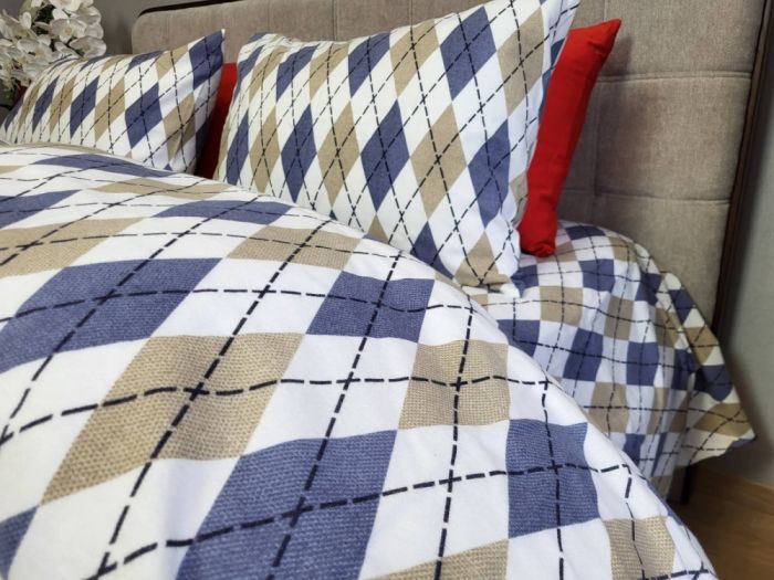 Ромб синій, Turkish flannel (Полуторний)