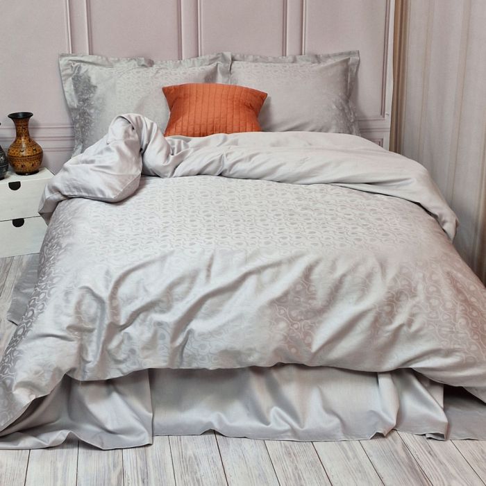 Постільна білизна HEART Platinum жакард MERISET - Сімейний на резинці