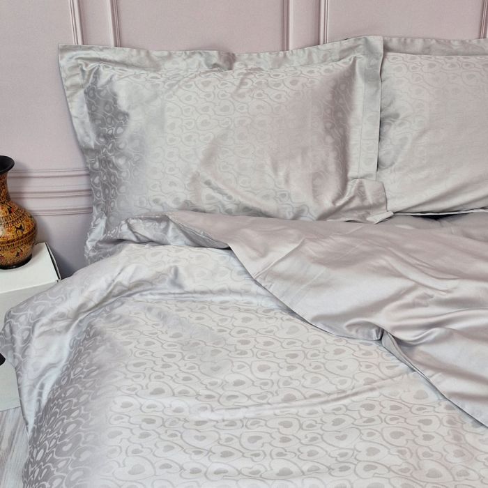 Постільна білизна HEART Platinum жакард MERISET - Сімейний на резинці