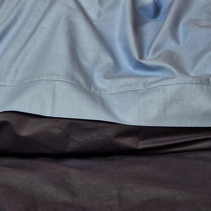 Постільна білизна PREMIERE Темно-синє/Блакить Ранфорс MERISET - Сімейний на резинці