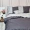 Постільна білизна PREMIERE Антрацит/Сірий Ранфорс MERISET - Сімейний на резинці