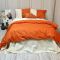 Постільна білизна PREMIERE Помаранчевий/Пломбірне морозиво Ранфорс MERISET - Сімейний на резинці